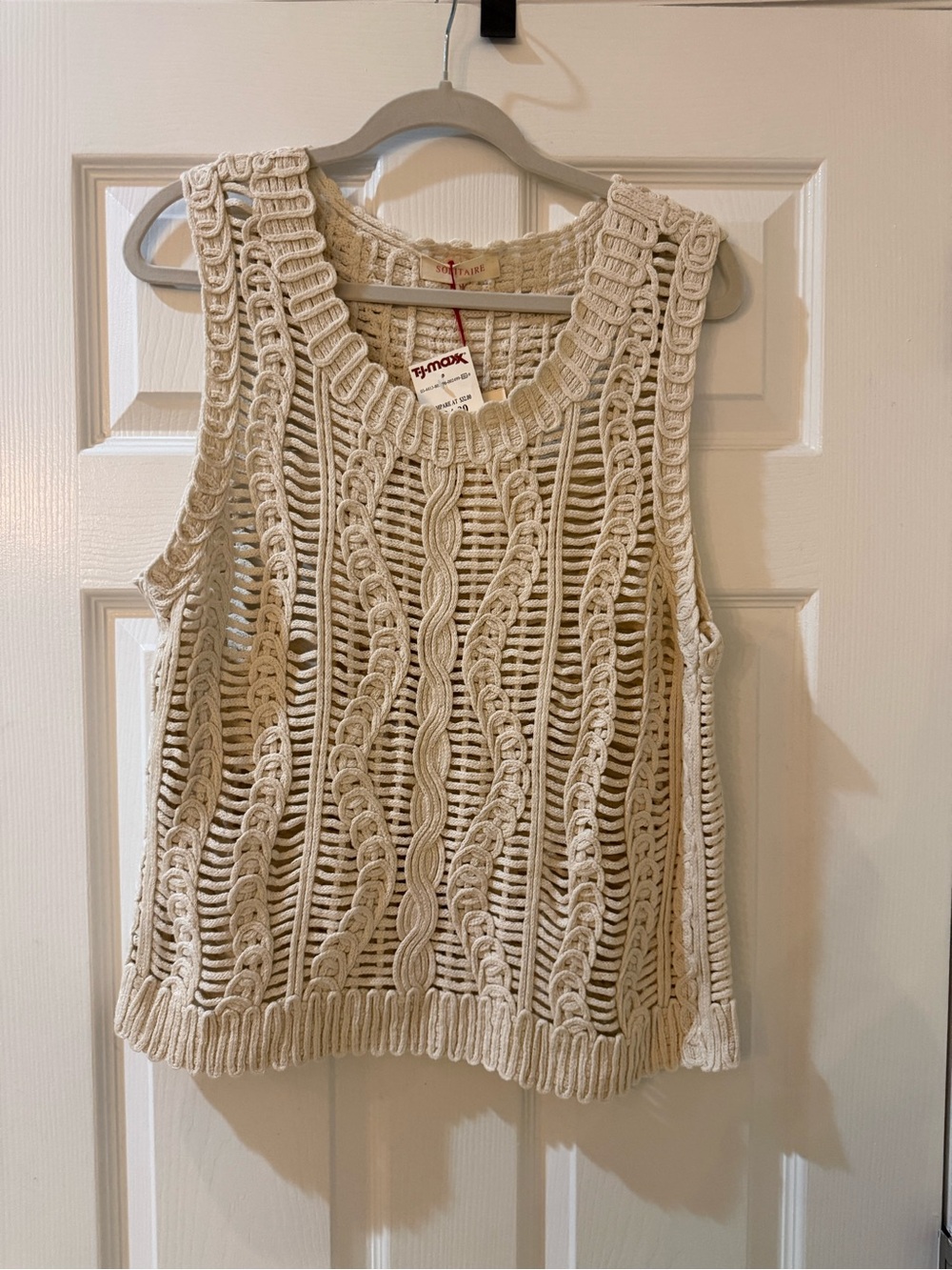 Solitaire Cream Crochet Tank Top